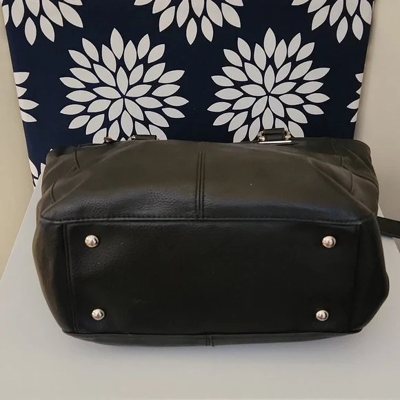 Tignanello Black Pebbled Leather Black Handle Tote Bag - Picture 6 of 10